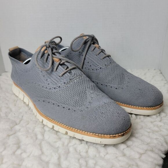 Cole Haan Mens Zerogrand Shoes Size 11.5 Wingtip Stitchlite Oxford Gray C24944 - Picture 1 of 10